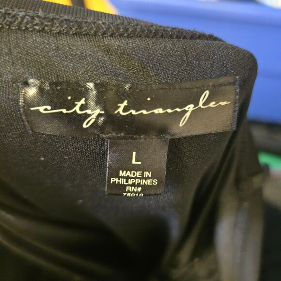 City Triangles Black Ruched Cocktail Dress L Chiffon Party Dark Fairy Y2K Goth - Picture 4 of 4